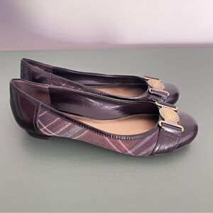 Nine West Lucas Brown Flats with Gold Accents